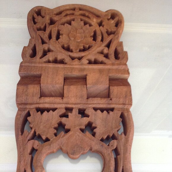 Vintage Folding Book Stand Hand Carved Sheesham Wood - Picture 3 of 4